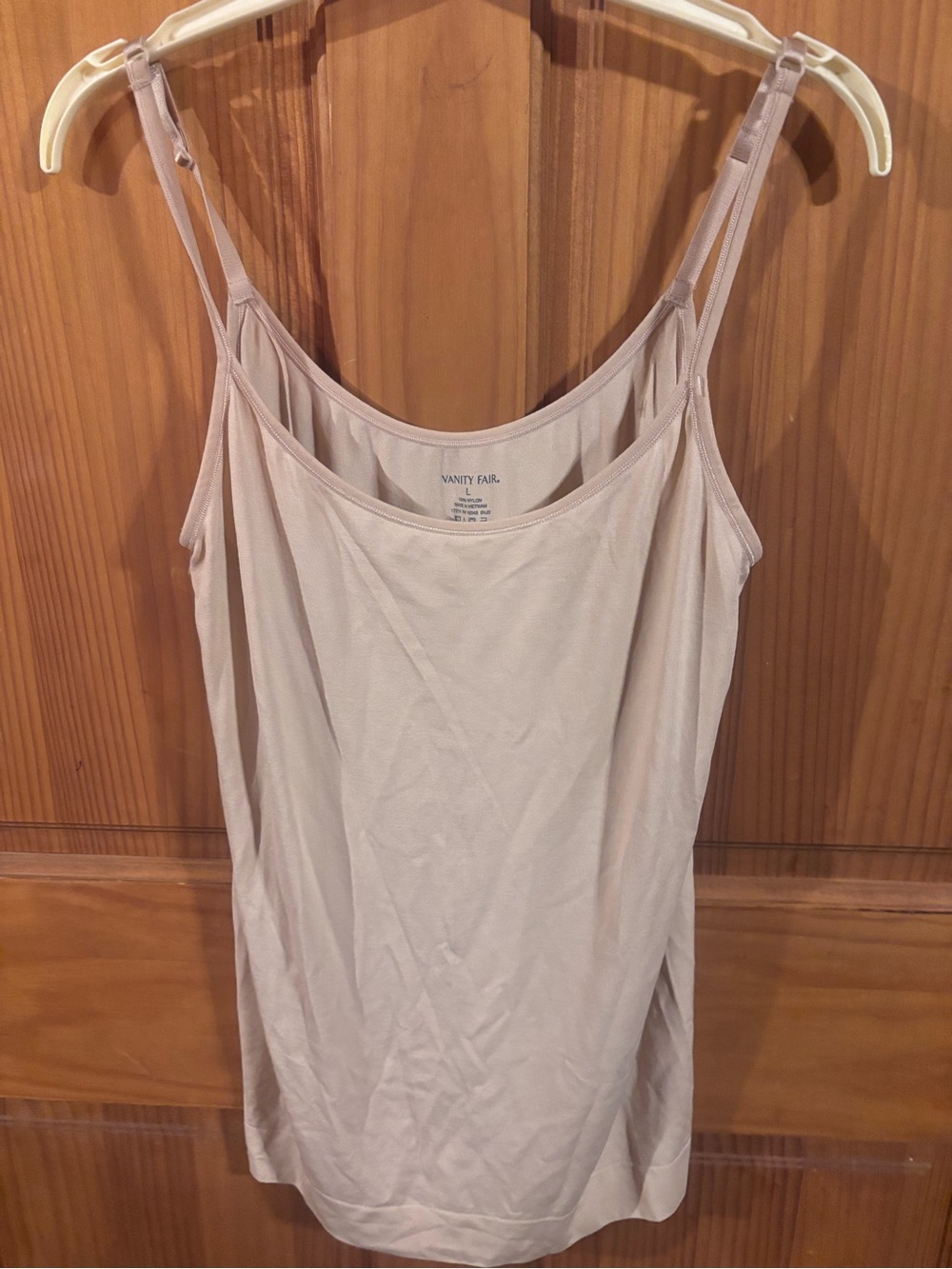 Vanity Fair Beige Adjustable-Strap Camisole